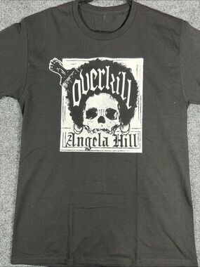 Overkill Angela Hill UFC MMA Skull Black Graphic T-Shirt